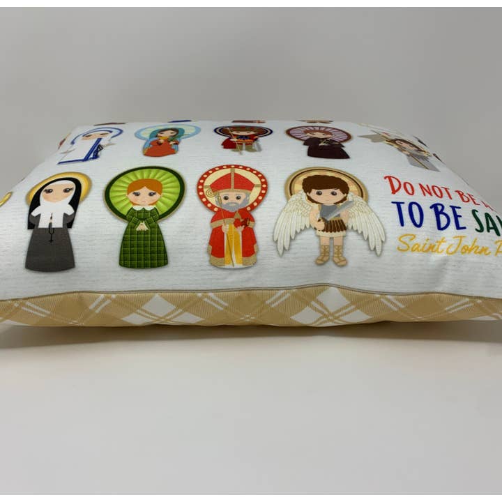 Meyer Market Designs - Wholesale Throw/Decorative Pillow - Do not be afraid to be Saints Catholic Saints pillow. Baptism Gift. Mother Teresa, Hail Mary, St. Michael Pillow. Catholic First Communion