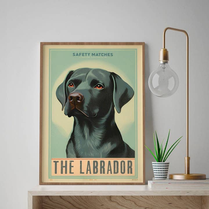Black Labrador Art Print for wholesale by INK & SONS