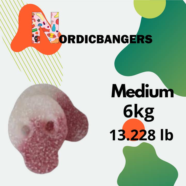 Nordicbangers - Swedish Candy - Wholesale Gummy - Danish Sour Skull 2kg/4.4 Lbs Swedish/Scandinavian Candy