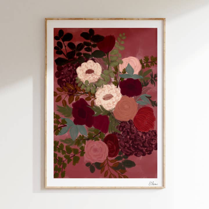 Winter Bouquet Art Print | Floral Wall Decor for wholesale by Elsa Eleni