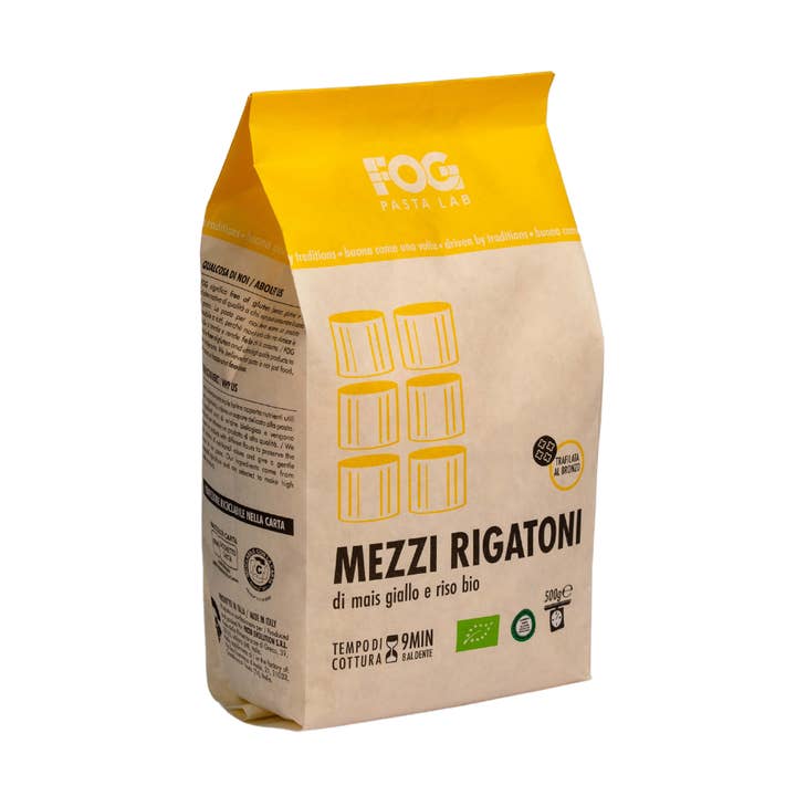 FOG - Wholesale Pasta - HALF RIGATONI YELLOW CORN AND RICE0