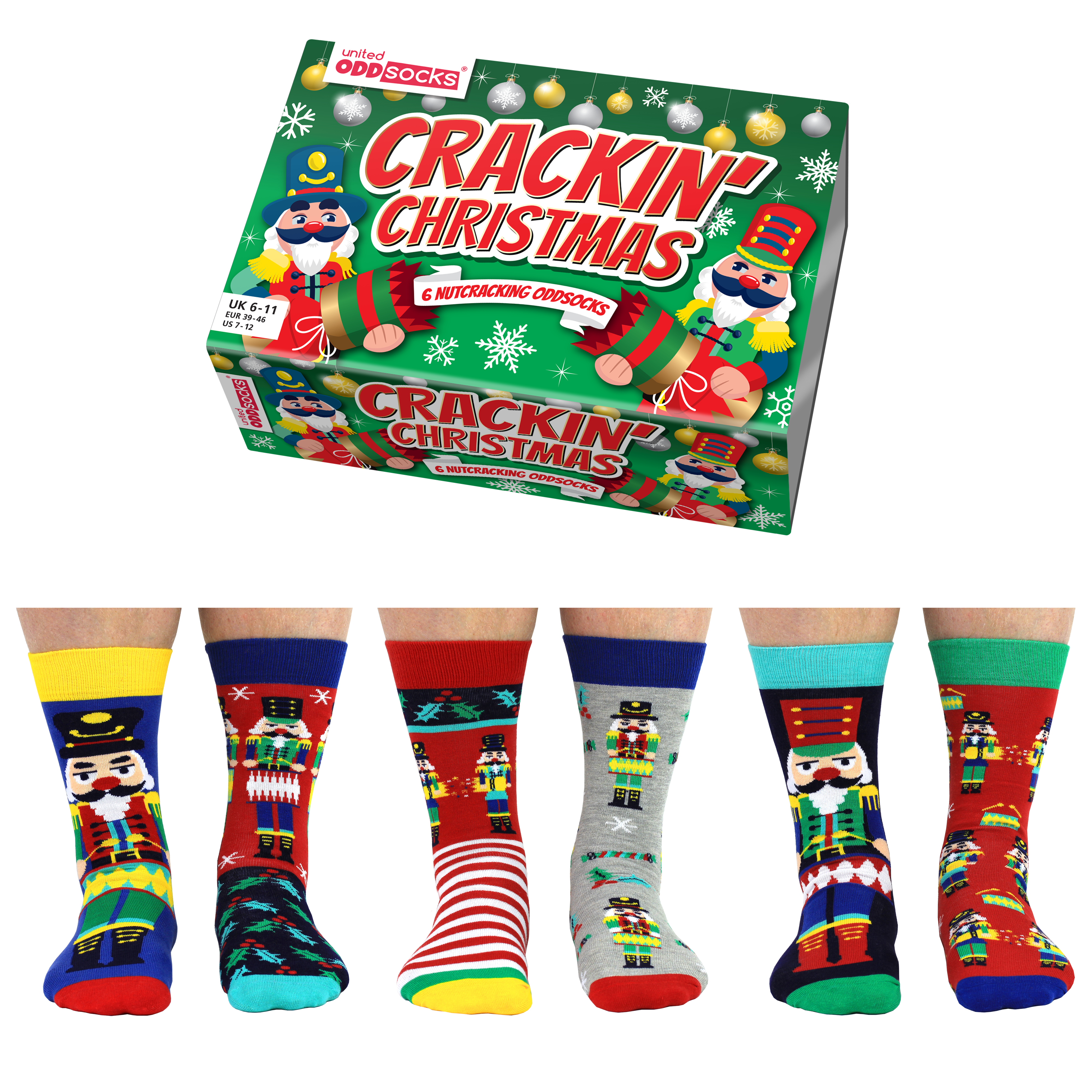 Sock Academy – wholesale Socks – Unisex – CRACKIN' CHRISTMAS | 6 Odd Socks Gift Box - United Oddsocks1