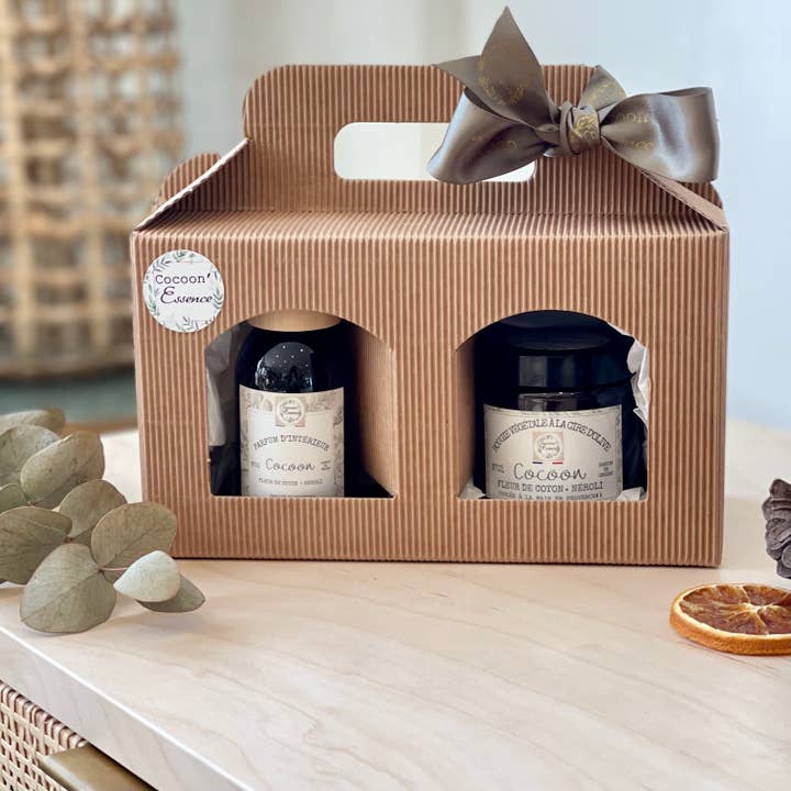 Cocoon’Essence - Vendita all'ingrosso Candela in vasetto - Set di fragranze per ambienti natalizi Cocoon - Diffusore + candela