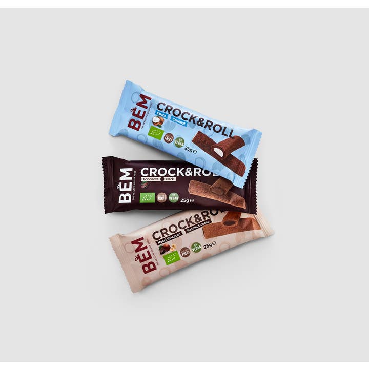 Stella Foods s.r.l. - Wholesale Cookie - BEM Organic Hazelnut and Cocoa Crunchy Cannolo 25g (EXPO 24x25g)6