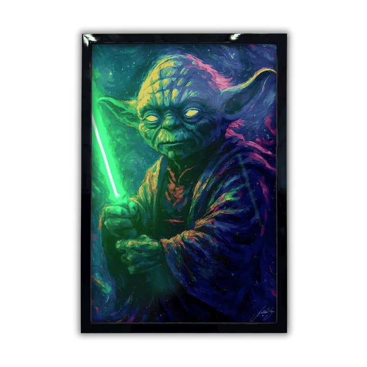 Mystic Yoda - The Force is Bright| Led Wall Art for wholesale by LEDMansion