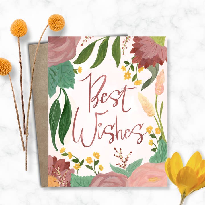 Hochzeitskarte - Die besten Wünsche für den Großhandel von Katie Stack Illustrates