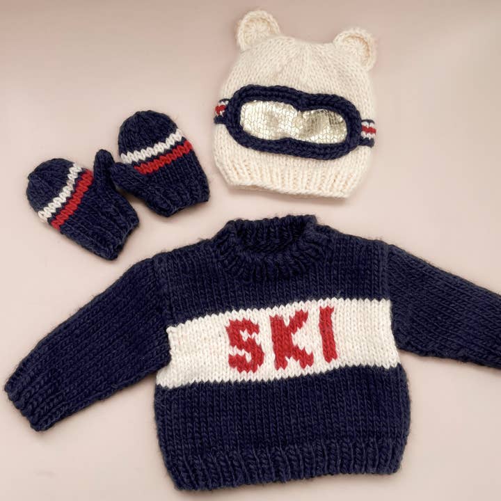 The Blueberry Hill - Wholesale Knit Sweater - Kids - Ski Sweater, Navy Baby & Kids Snow Winter Pullover
