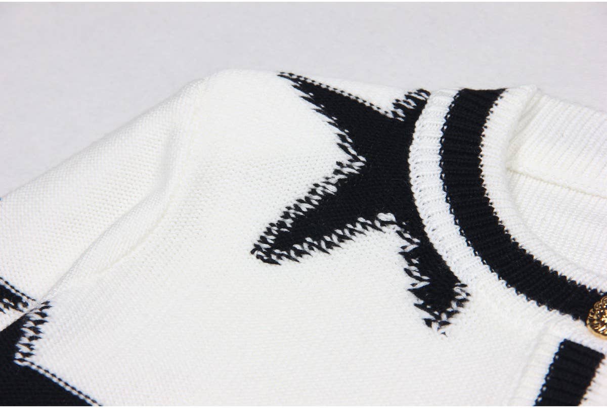 Productseeker - Wholesale Cardigan - Women's - JK029 Chic Star-Pattern Knit Cardigan - Spring/Autumn Top7