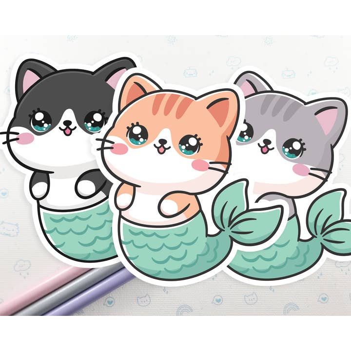 Cat Purrmaid Sticker for wholesale by FunUsual Suspects