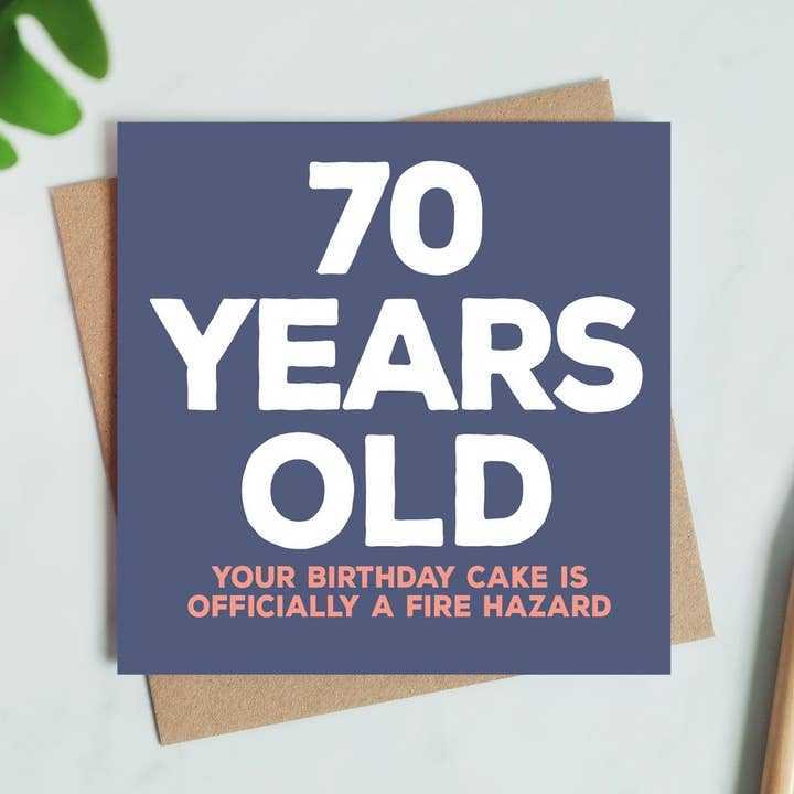 70 Years Old Card - Funny Birthday Card for wholesale by Paper Plane