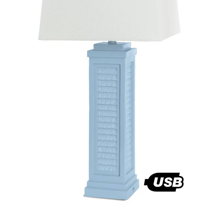 Blue Table Lamps, Linen Shade, USB, 3-Way Switch, 2-Pack for wholesale on Faire1