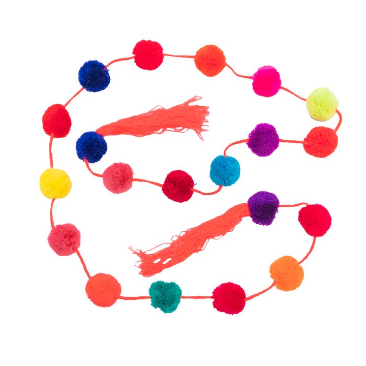 Lumily – Großhandel Wimpel/Girlande – Hängende Girlande Dekor Boho Mehrfarbiger Pom Pom Streifen - Mexiko3