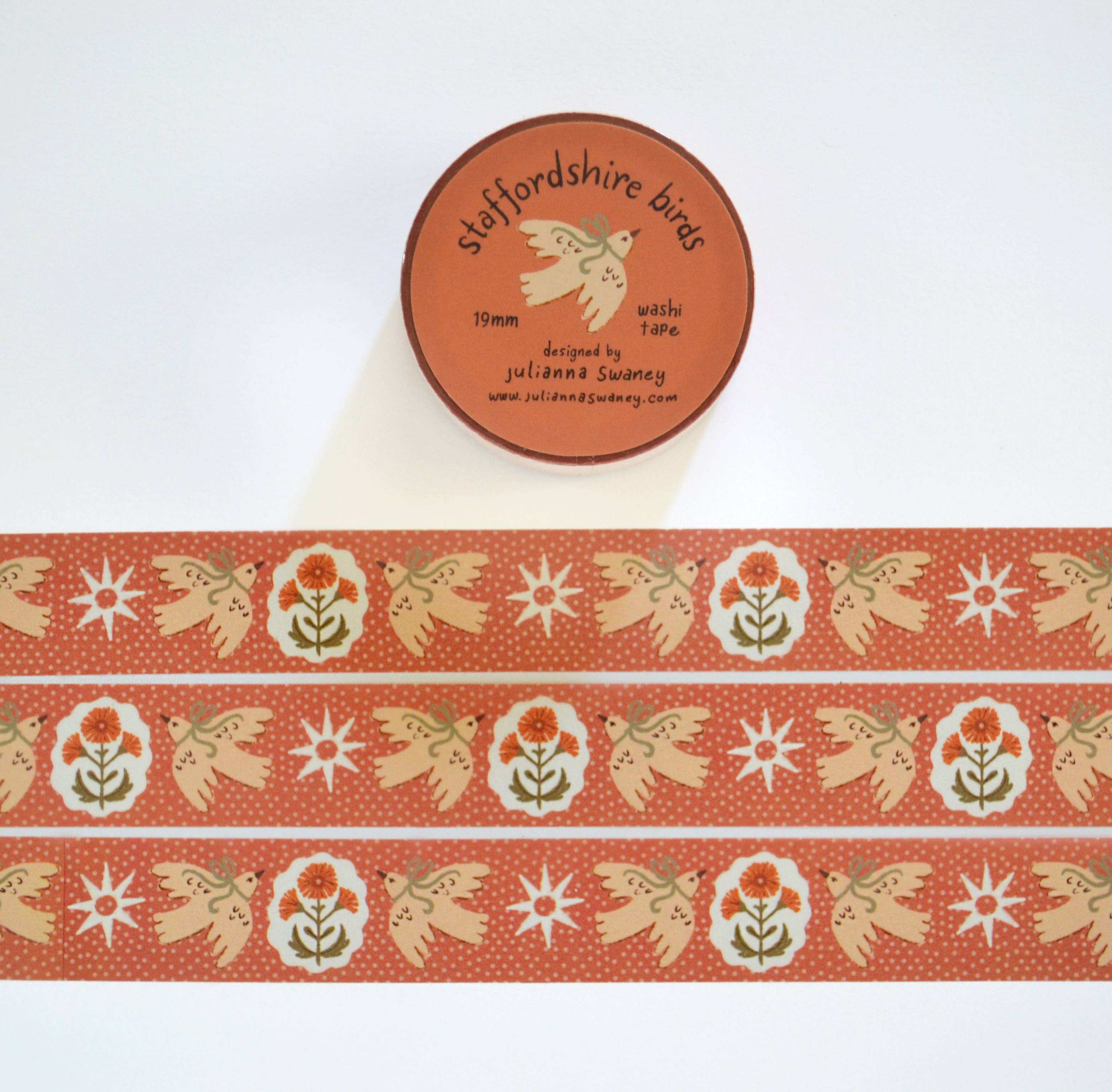 Julianna Swaney - Wholesale Washi Tape - Staffordshire Birds Washi Tape 19mm3