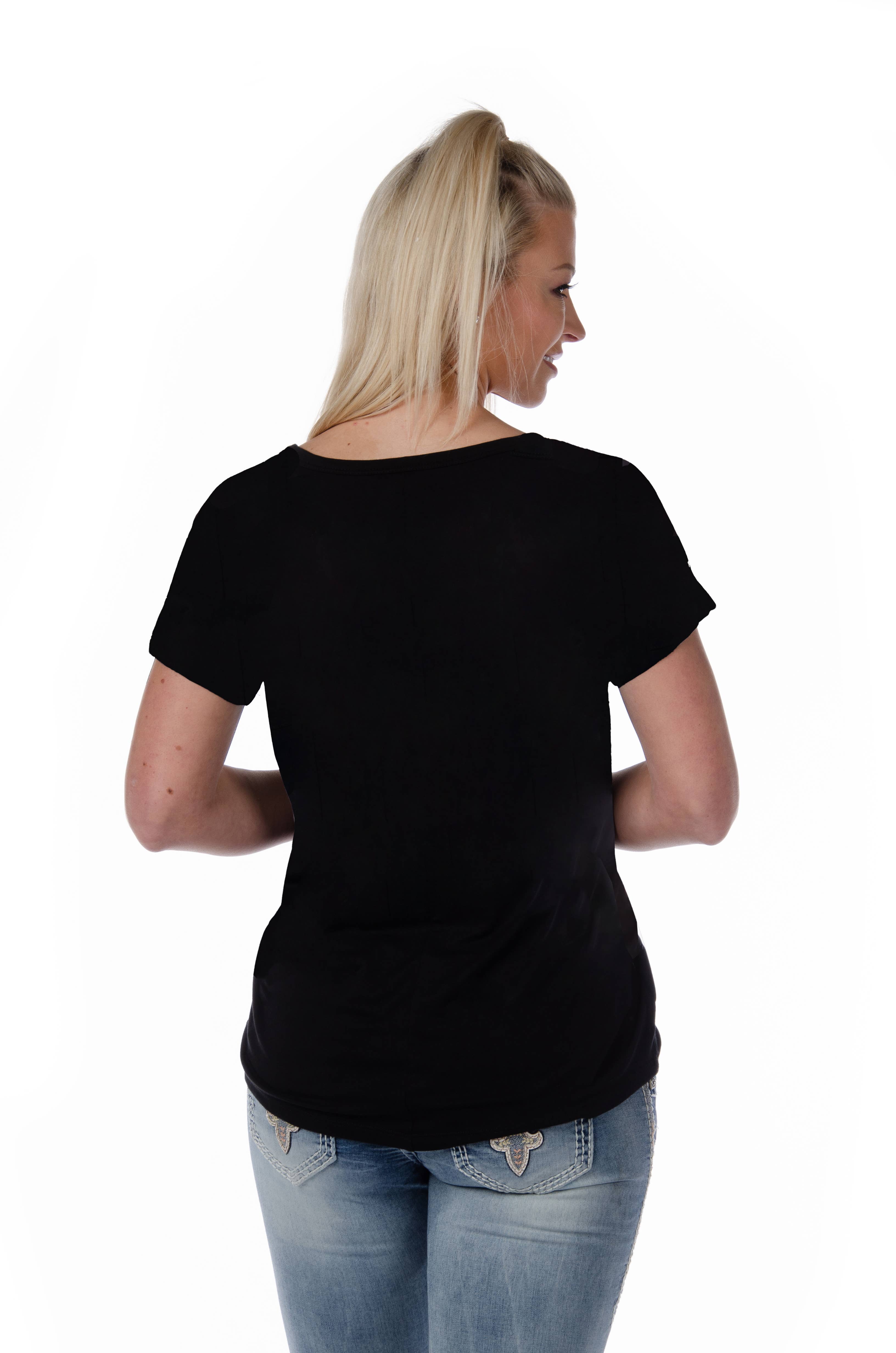 Liberty Wear Apparel – Großhandel T-Shirt mit Siebdruck – Damen – 7625N Schwarz1