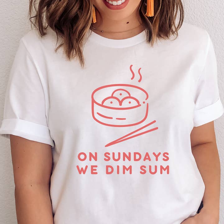 Little Sumo - Wholesale Screen Printed T-Shirt - Women's - ON SUNDAYS WE DIM SUM unisex graphic t-shirt