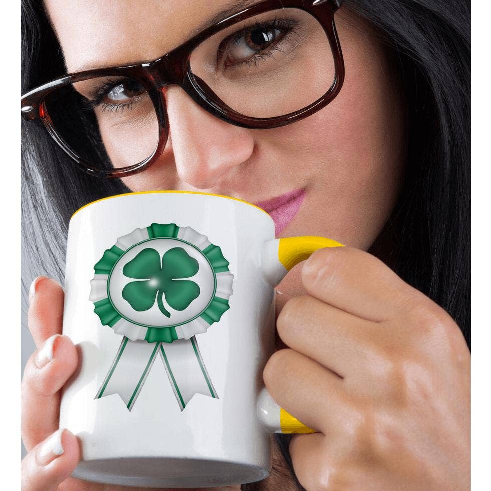 3dRose - Wholesale Coffee Mug - 3dRose, Four Leaf Clover Badge Illustration, Mug1