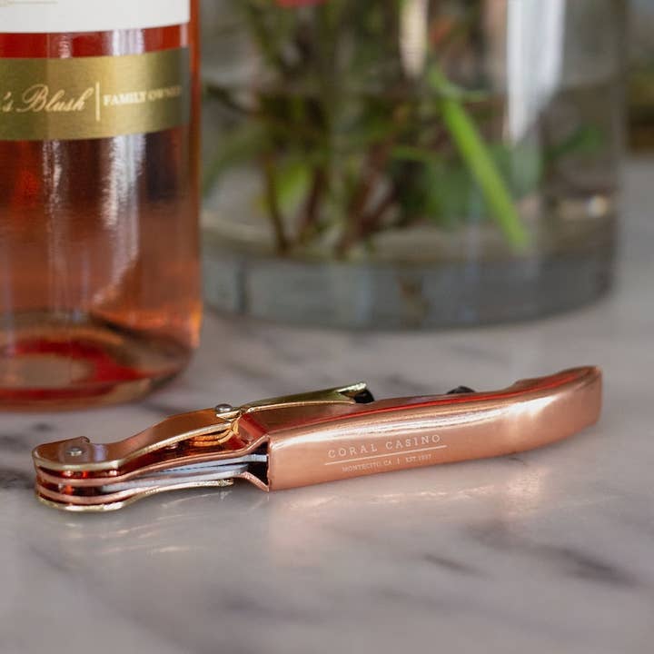 Mercantile 12 - Wholesale Bottle/Wine Opener - Custom BRAND / LOGO Deluxe Hinged Stainless Steel Corkscrew0