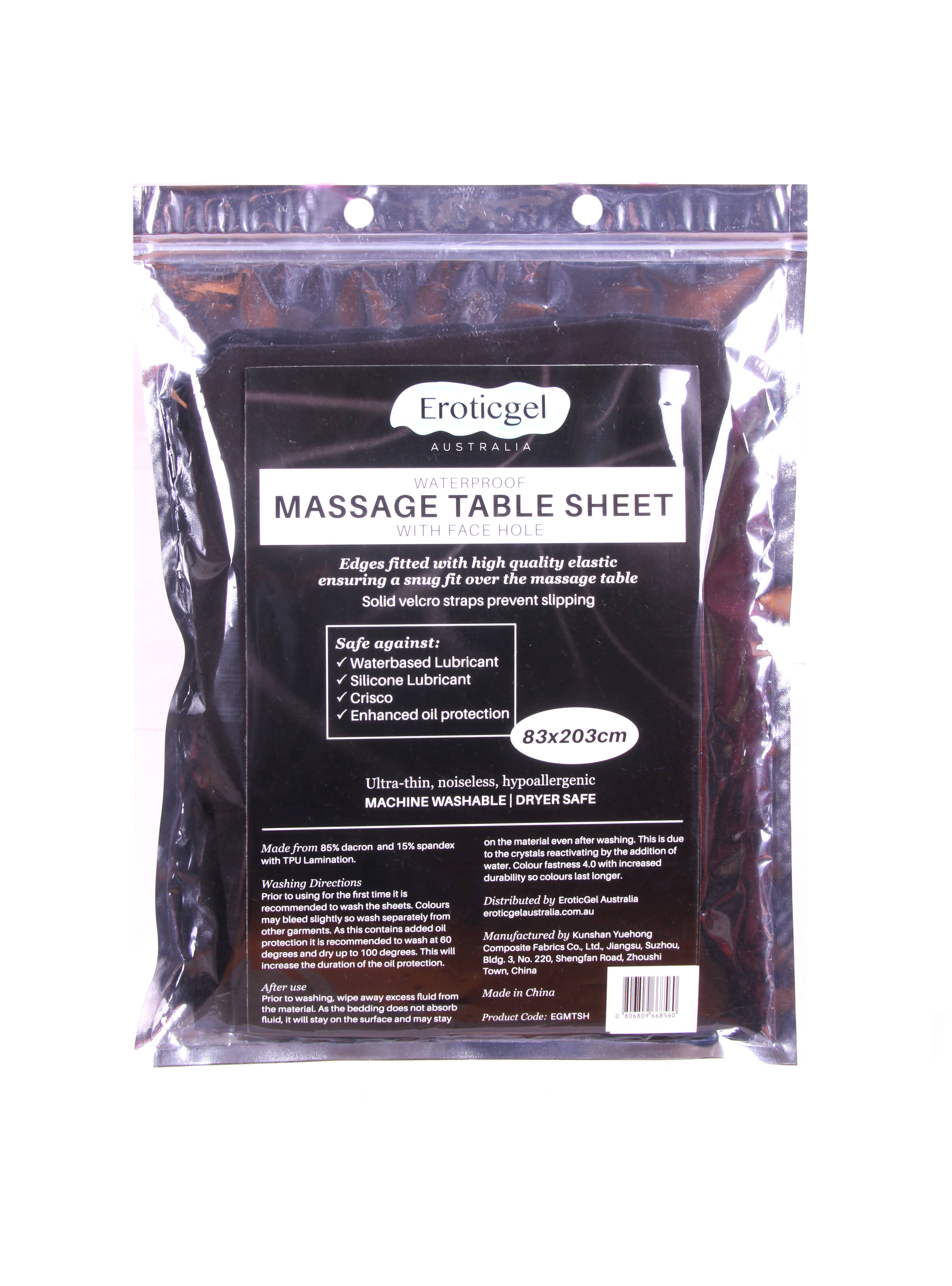 STIM U - Wholesale Fitness equipment - Black Waterproof Massage Table Sheet With Facehole