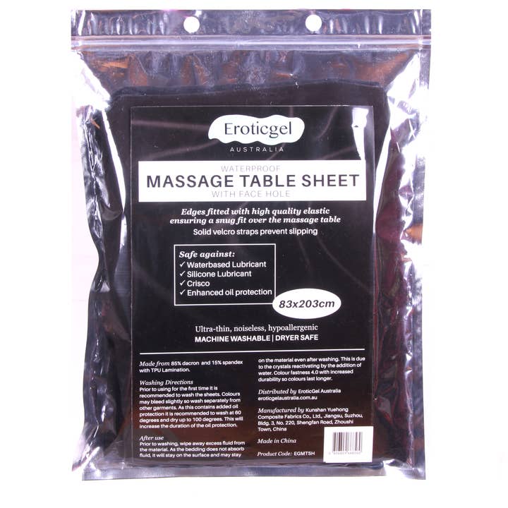 Black Waterproof Massage Table Sheet With Facehole for wholesale by STIM U