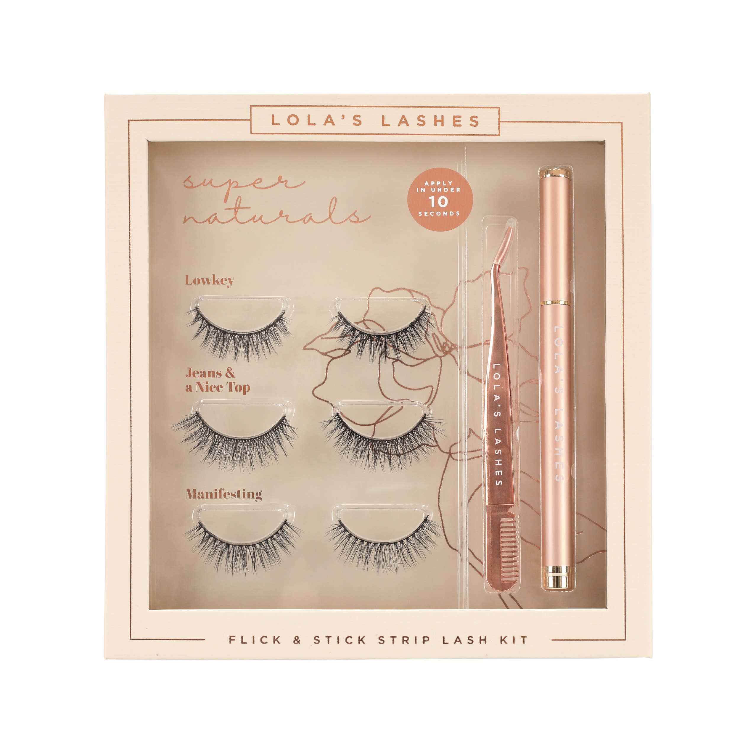 Lola's Lashes – wholesale False/fake eyelashes – Super Naturals Flick & Stick Lash Set