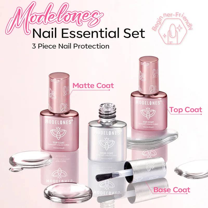 Modelones - Wholesale Nail polish set - Top and Base Coat Trio3