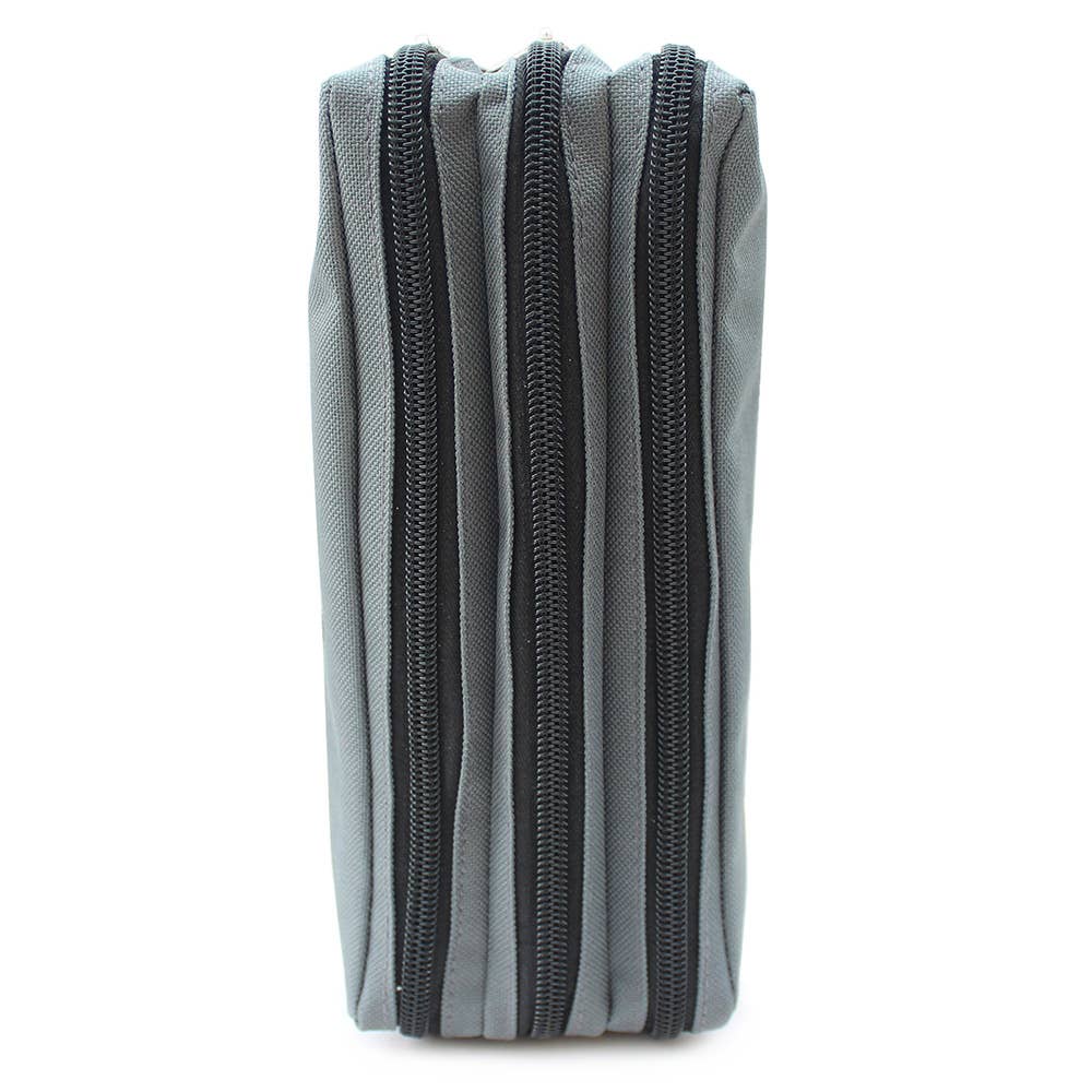 Powell Creative Products Ltd - Wholesale Pencil Case/Pouch - Large Black & Grey Pencil Case with 3 Compartments7