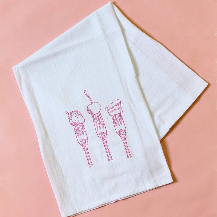 Towel - Forks with Dessert for wholesale by Vibrantly Blue