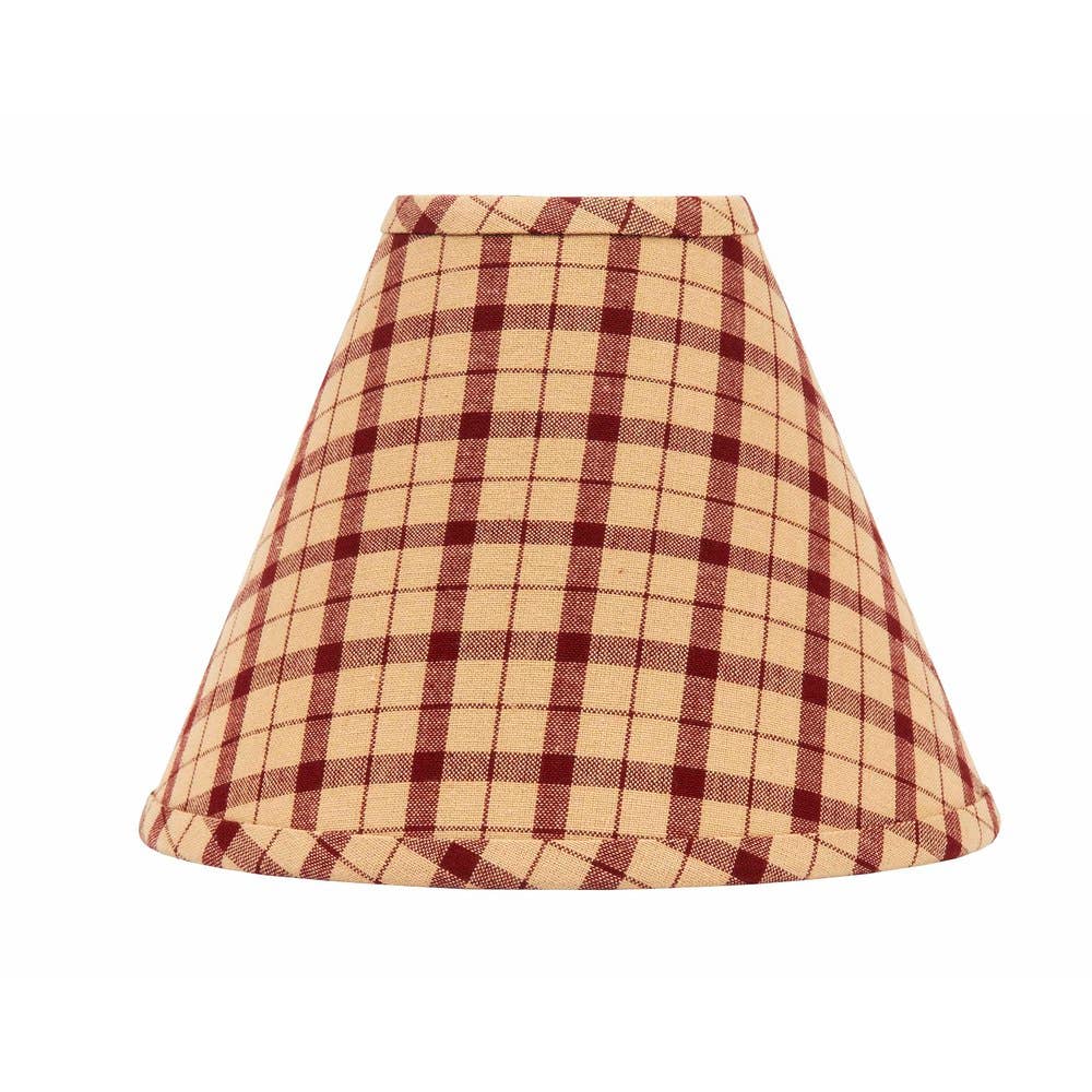 Home Collections by Raghu – wholesale Lampshade – Salem Check Lampshade 14" Washer Barn Red - Nutmeg0