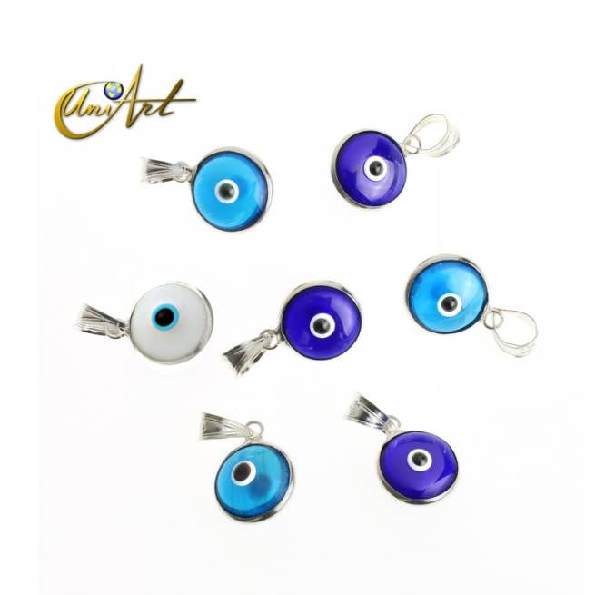 UniArt - Wholesale Individual Charm/Pendant - Turkish Eye in Silver and Glass3