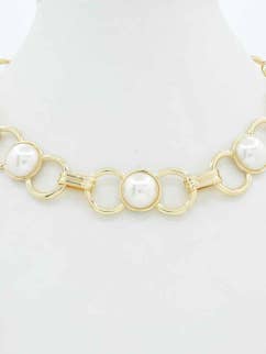 Shannon's Stylish Link with Pearl Accent for wholesale by My Girl in LA