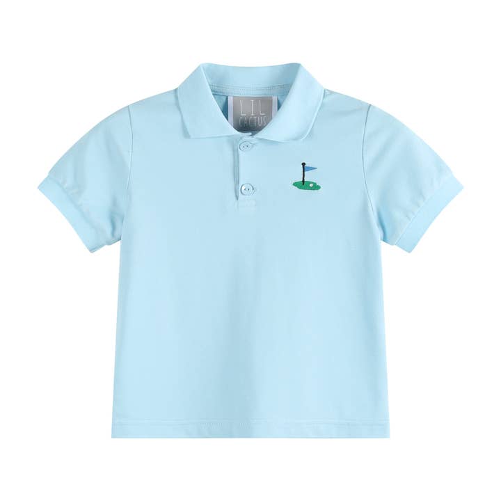 Lil Cactus - Wholesale T-Shirt - Kids - Light Blue Golf Hole Polo Shirt