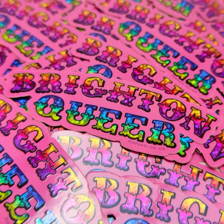 Brighton Pier Queer Rainbow - Vinyl Sticker (Glitter) for wholesale by Mimo
