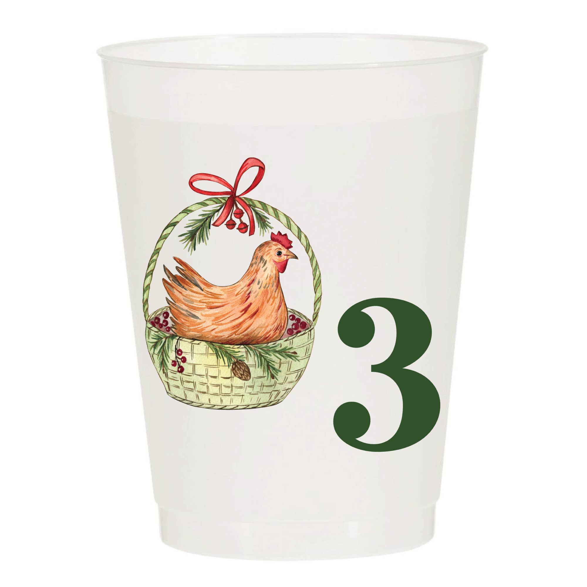Sip Hip Hooray – wholesale Disposable cup – 12 Days of Christmas Frosted Cups / 12 Cups - Christmas4