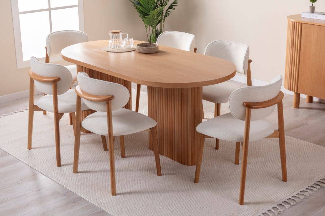 Deholzwart GmbH - Wholesale Patio Set - HERMES - LAMINATED BEECH WOOD DINING TABLE 180 X 90 CM