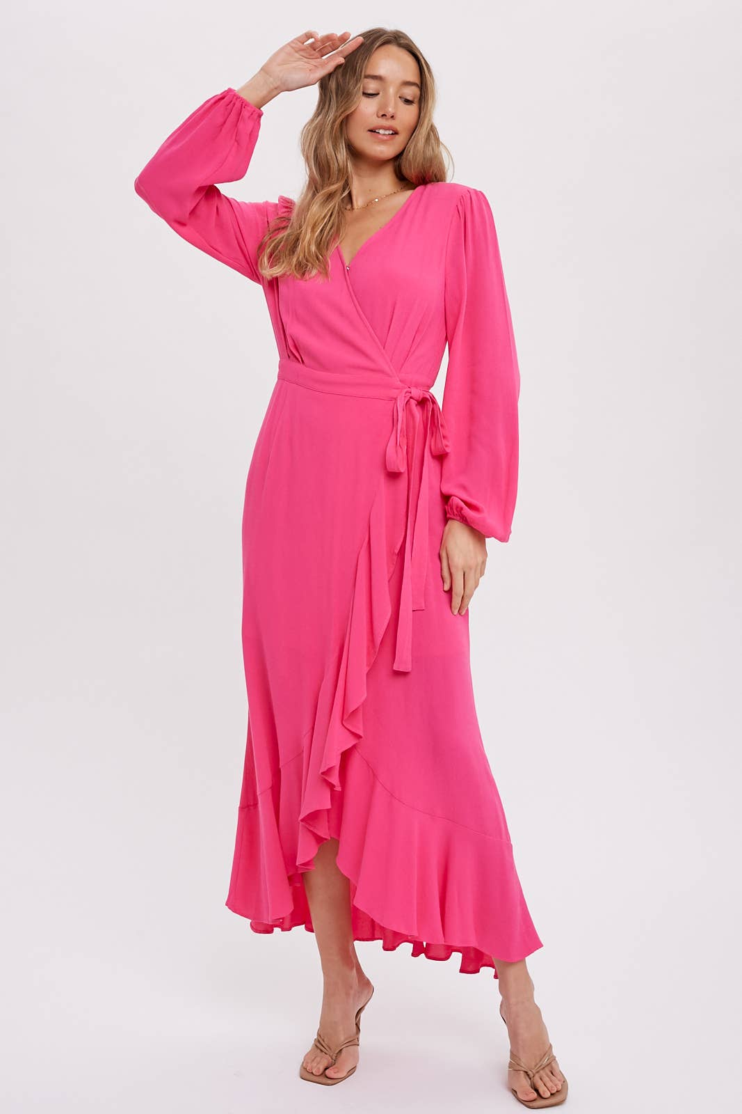 Bluivy – wholesale Dress – Women's – RUFFLE HEM MAXI WRAP DRESS27