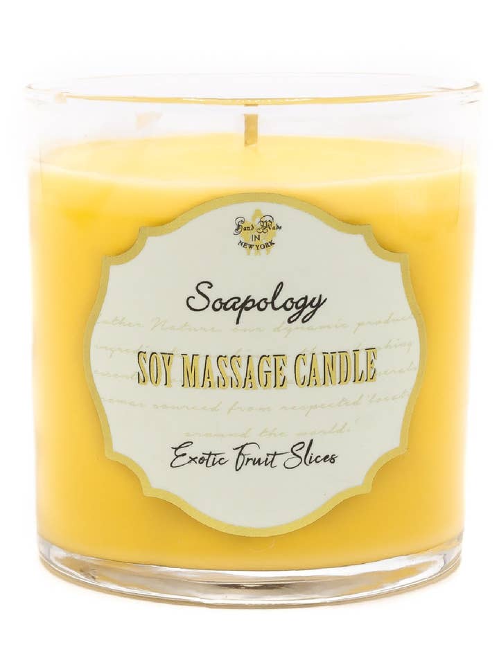 Bougie de massage au soja - Fruits exotiques pour la vente par Soapology