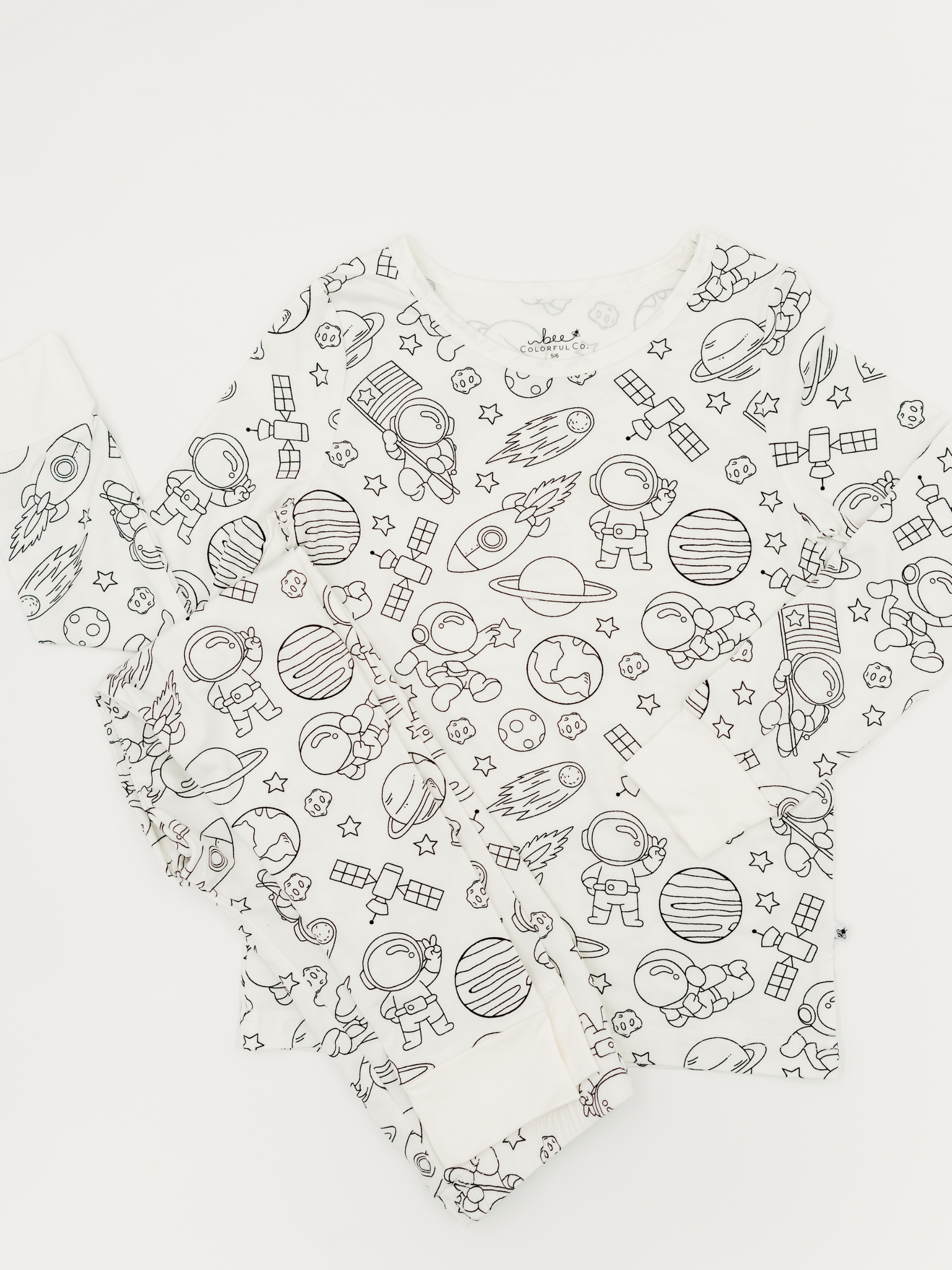 Bee Colorful Co. - Wholesale Sleepwear Set - Kids - Space Coloring Pajamas 2 piece set made from Bamboo8