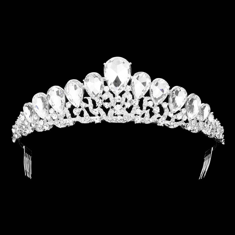 Pearl and Rox - Wholesale Tiara - Women's - Teardrop Accented Princess Tiara4