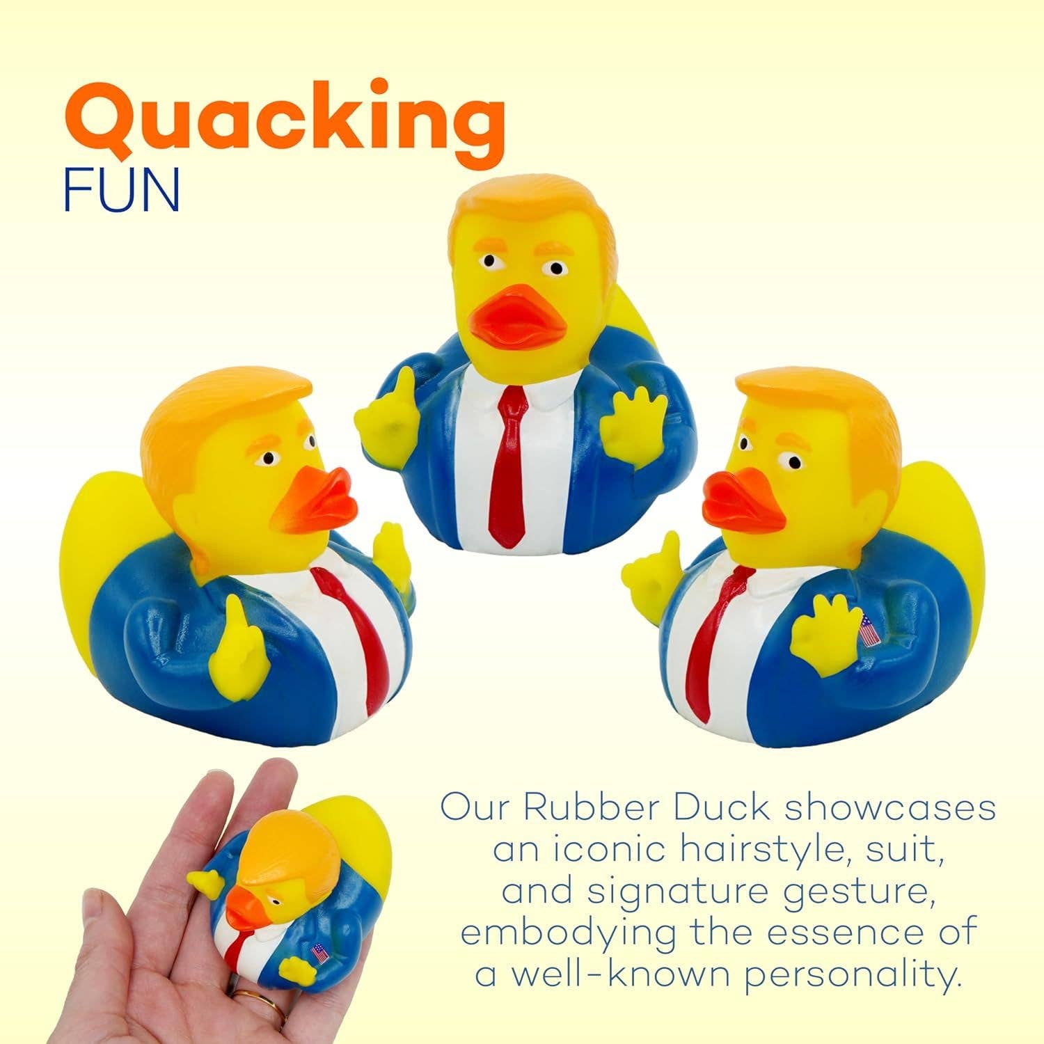 4E's Novelty - Wholesale Bath Toy - Baby - Trump Ducks -  Unique Jeep Accessories and Novelty Gift for Trump Supporters - 6 pcs per pack4