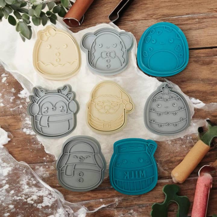 Roussell Prints and Demand LLC - Wholesale Cookie Cutter - Squishmallow Christmas Cookie cutter- Cookie Cutter - Stamp - Fondant Cutter