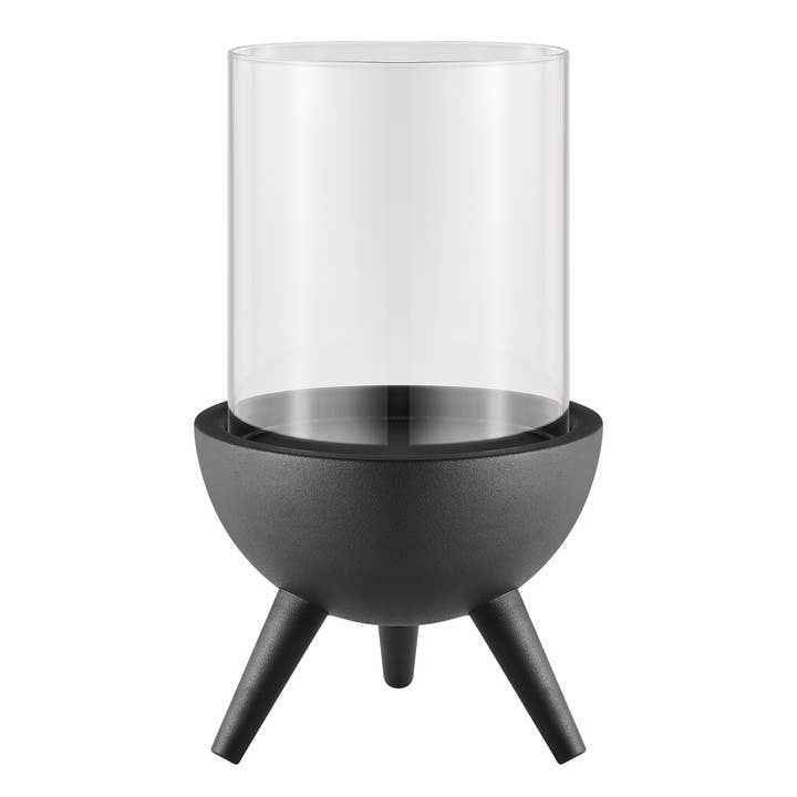 Danya B – wholesale Candle holder – Molta Modern Black Metal Pedestal and Glass Candle Holder22