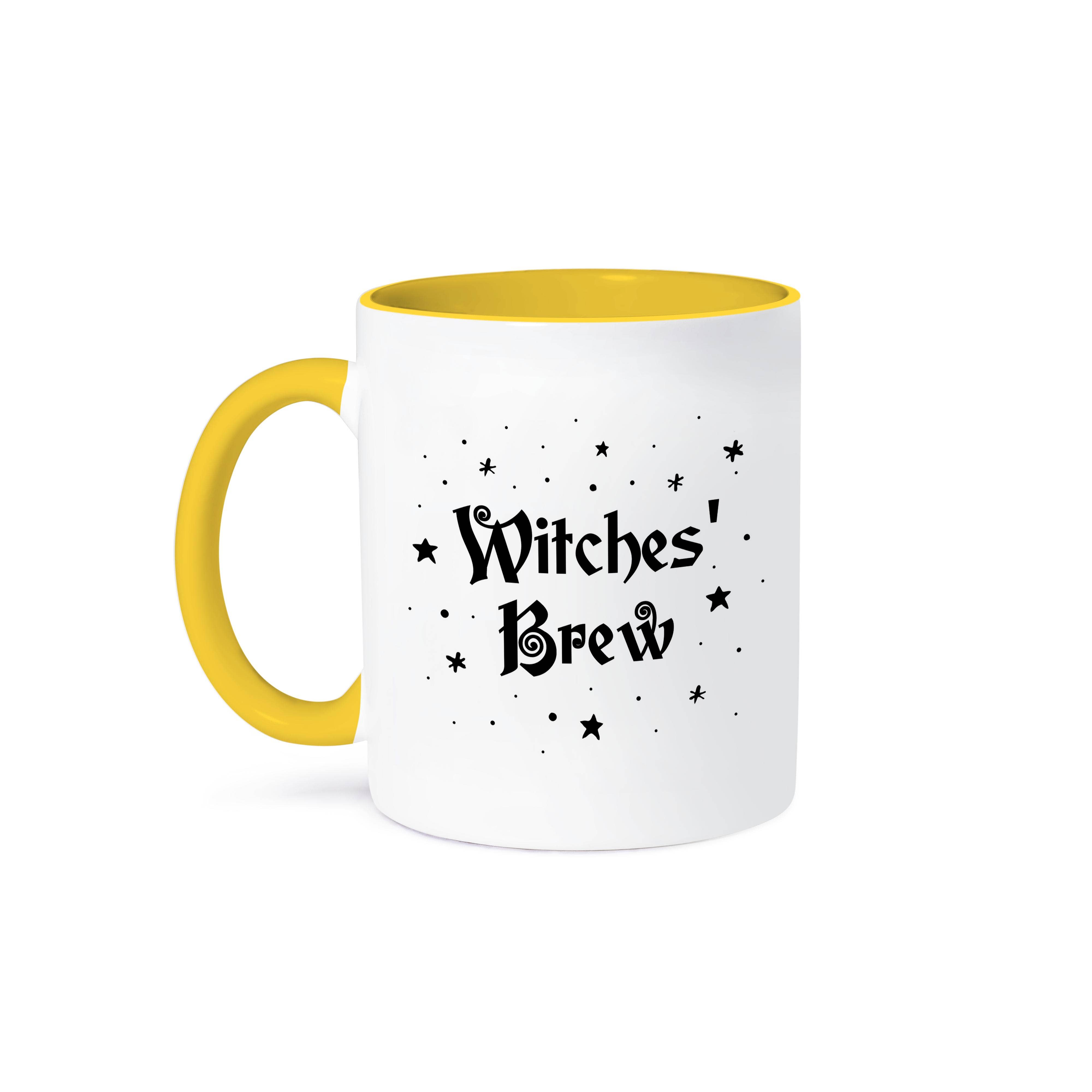 3dRose – wholesale Kaffekoppar – 3dRose, Häxbrygd - Magisk Halloweenhäxas dryck svart text och stjärnor, Mugg0