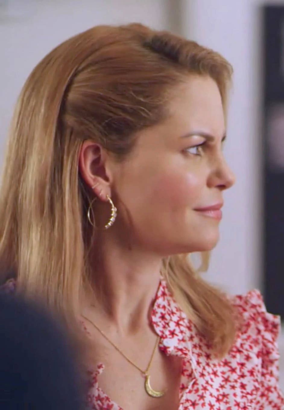 HoopLa - Wholesale Pendant/Charm Necklace - Crescent Moon Opal and Crystal Steel 14K Gold Necklace8