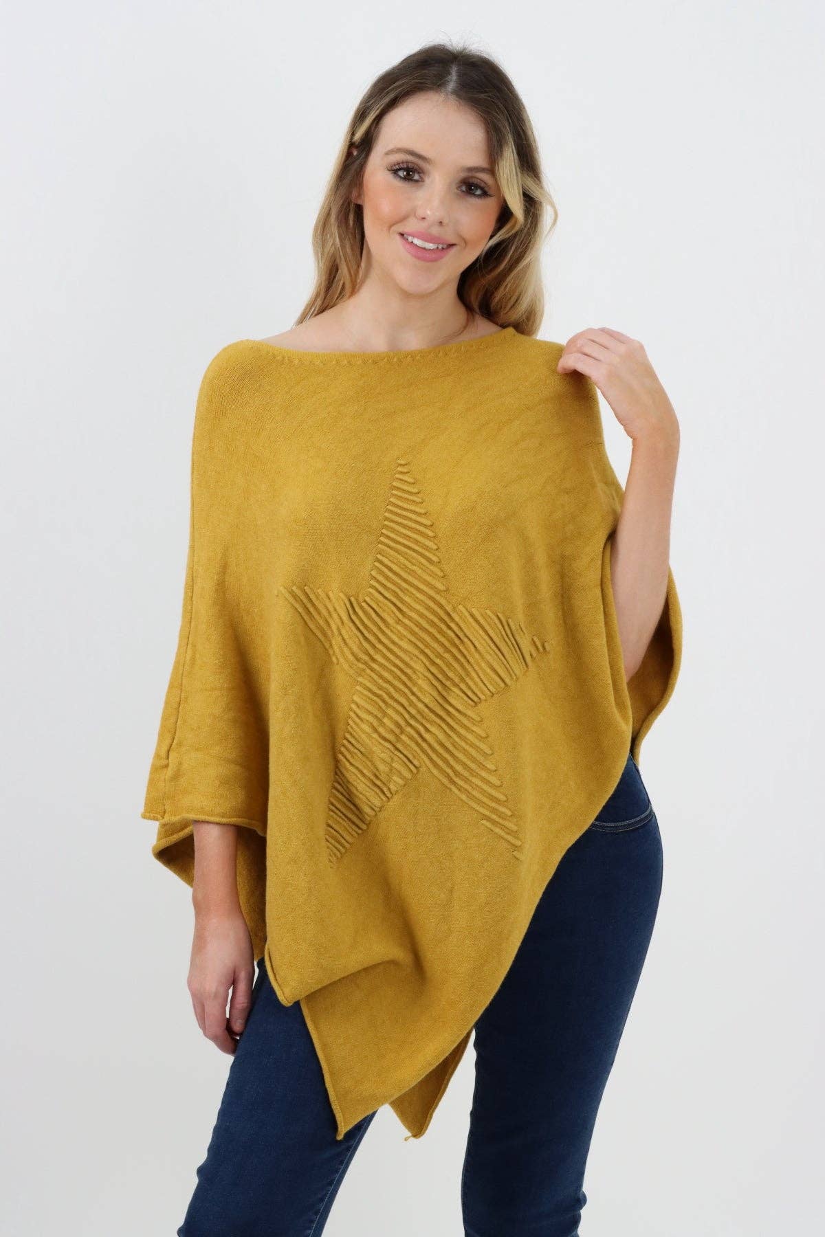 Miss Bold – wholesale Poncho – Women's – Italian Knitted Lagenlook Star Poncho26