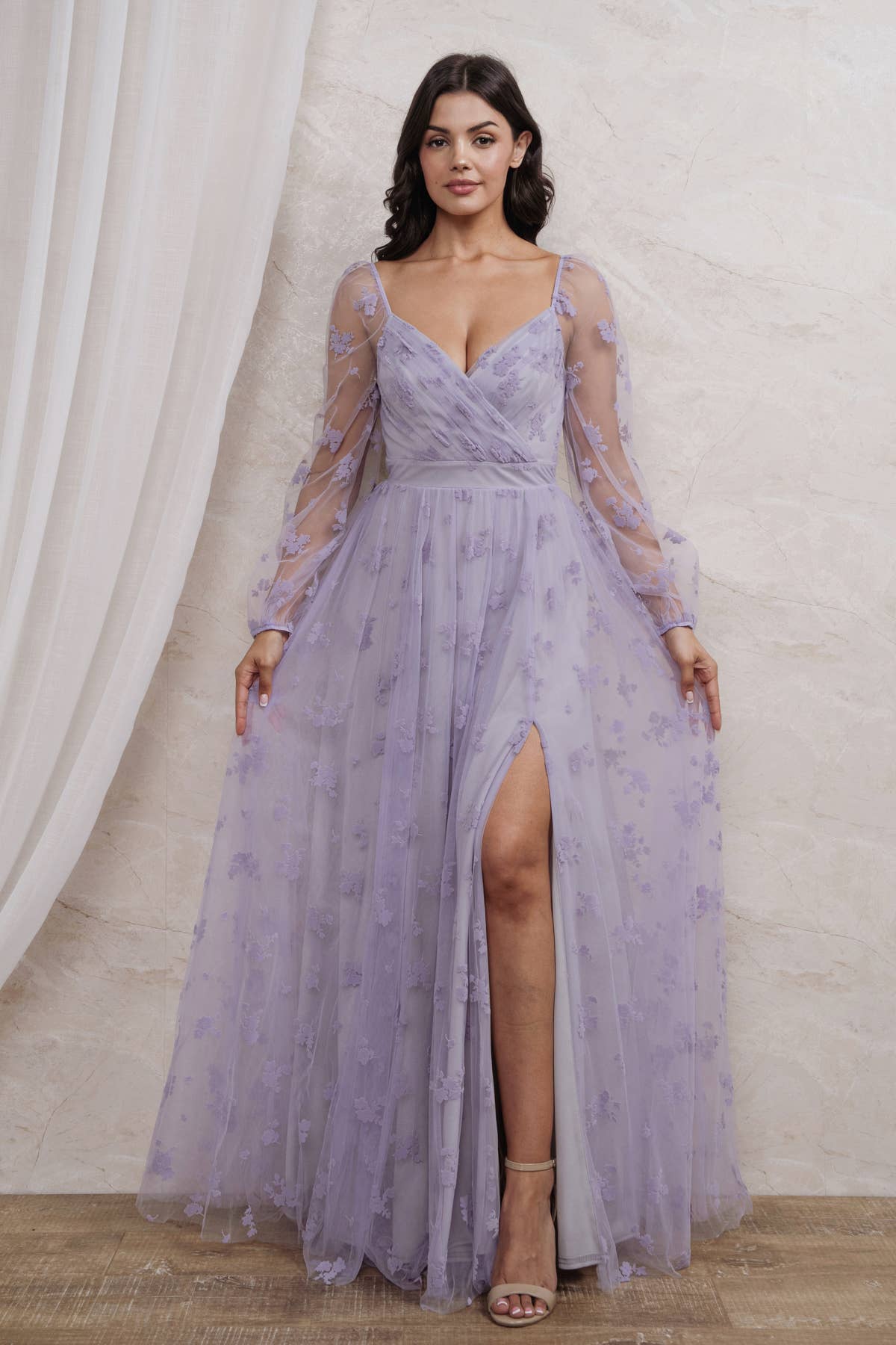 Rosemore Couture - Wholesale Gown - Women's - BURN OUT FLORAL SURPLICE MAXI DRESS4