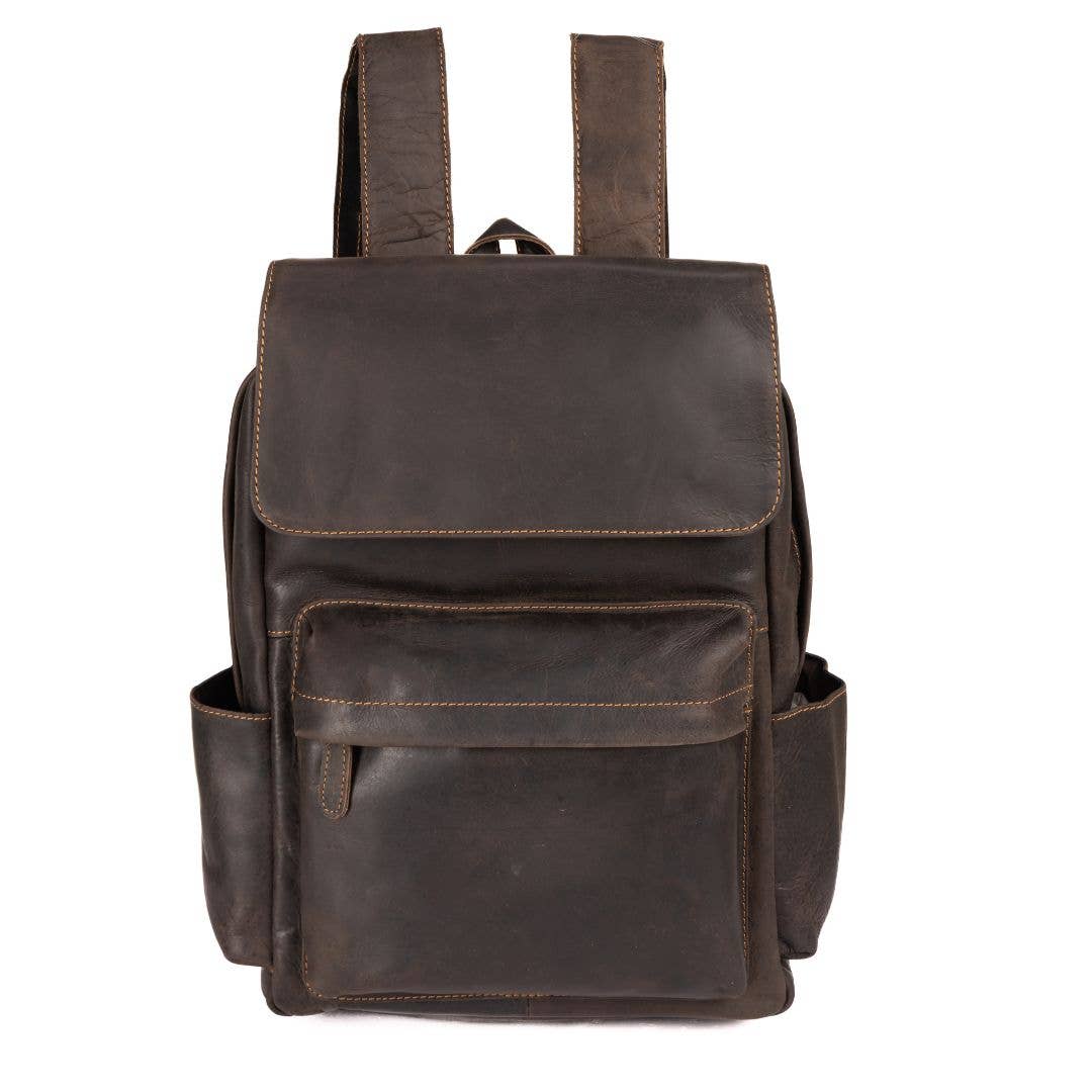 Greenwood Leather - Wholesale Backpack - Unisex - Leather Vintage Backpack Scott- Unisex GW68097