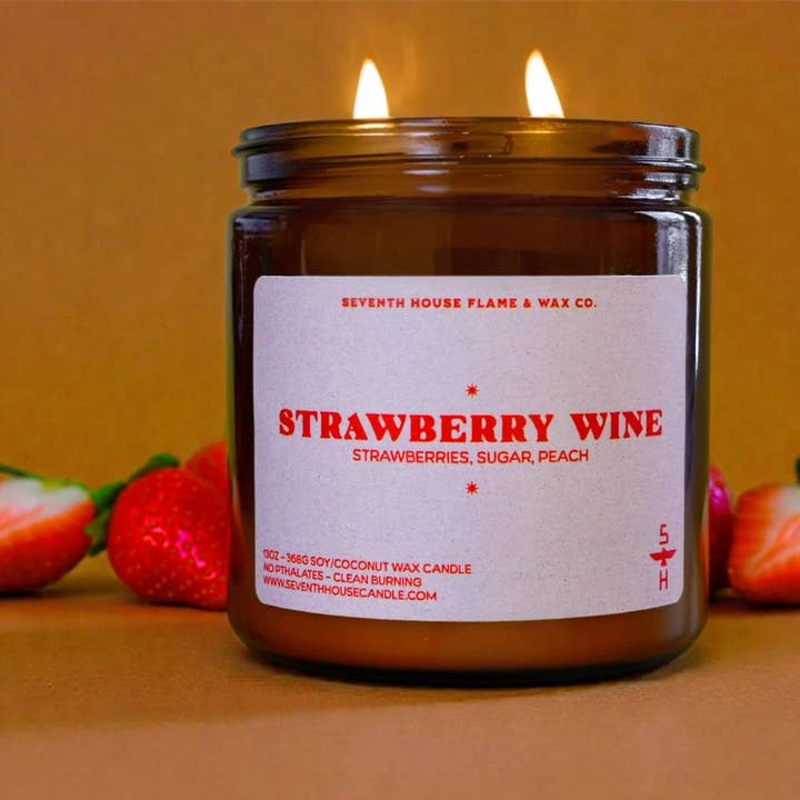 STRAWBERRY WINE - Strawberries & White Wine Candle for wholesale by Seventh House Candle