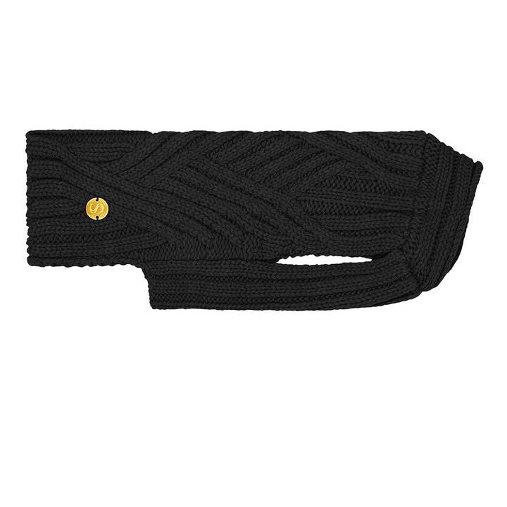 Merino Wool Weave Knit Dog Sweater - Black for wholesale by Sebastian Says