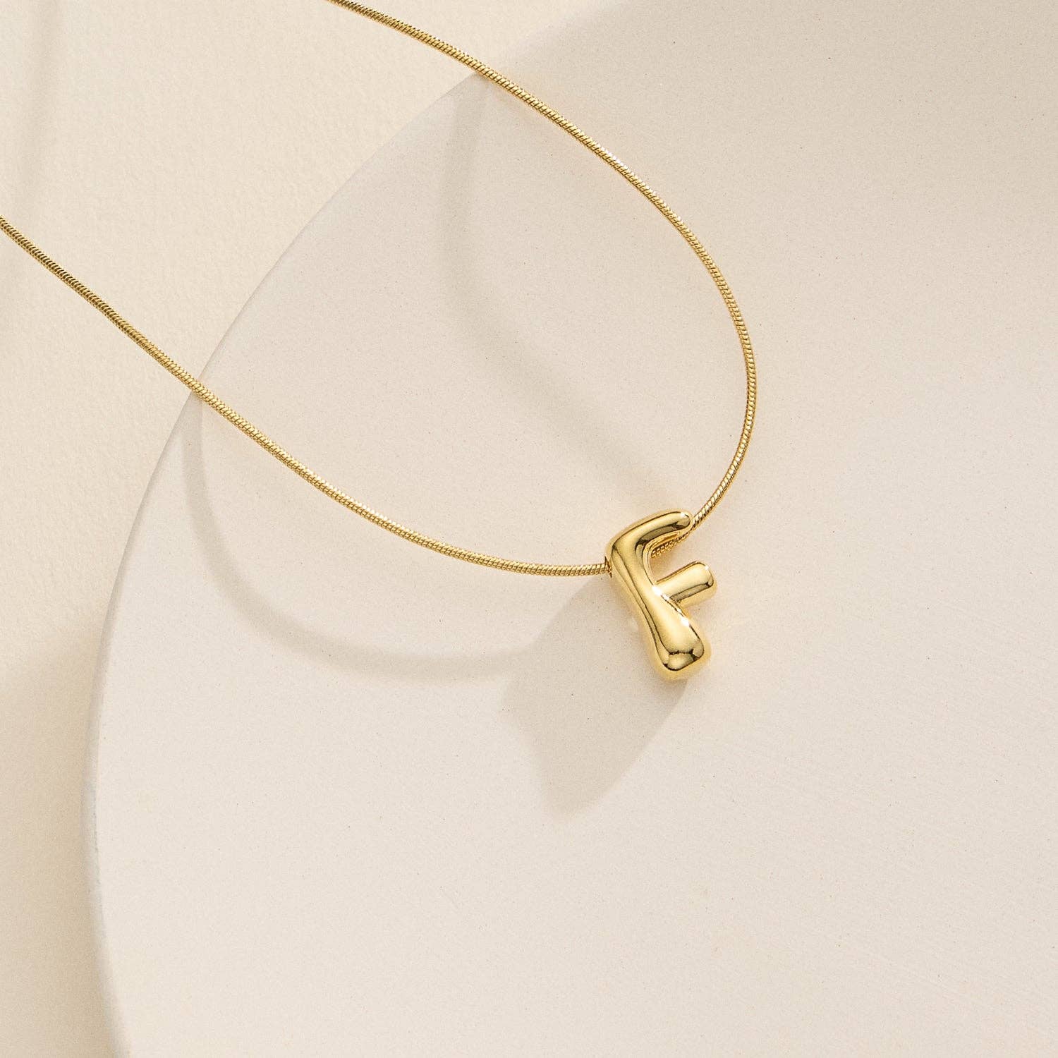 Frem - Wholesale Pendant/Charm Necklace - 16 Assorted 18K Gold Dipped Bubble Initial Necklace10