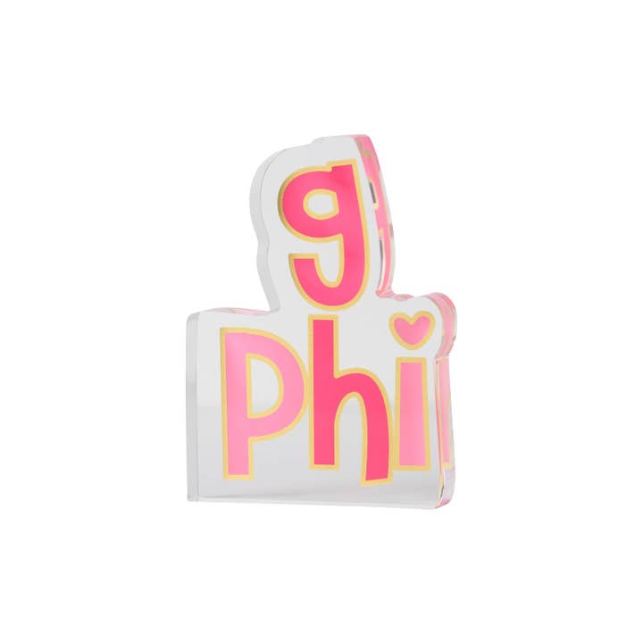 Sorority Acrylic Shelf Sitter for wholesale by Over The Moon Greek
